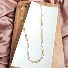 Load image into Gallery viewer, Luxe Gold Paper Clip Chain - 16"