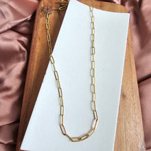 Load image into Gallery viewer, Luxe Gold Paper Clip Chain - 20"