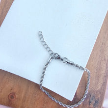 Load image into Gallery viewer, Luxe Silver Rope Bracelet