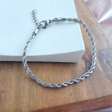 Load image into Gallery viewer, Luxe Silver Rope Bracelet