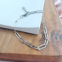 Load image into Gallery viewer, Luxe Silver Paper Clip Bracelet