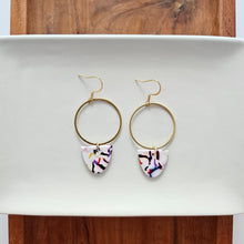 Load image into Gallery viewer, Iris Earrings Large - Marble Confetti