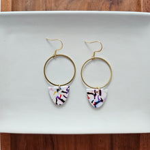 Load image into Gallery viewer, Iris Earrings Large - Marble Confetti