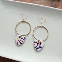 Load image into Gallery viewer, Iris Earrings Large - Marble Confetti