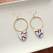 Load image into Gallery viewer, Iris Earrings Large - Marble Confetti
