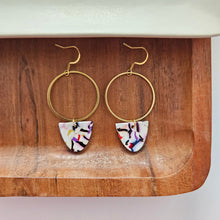 Load image into Gallery viewer, Iris Earrings Large - Marble Confetti