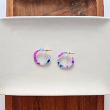 Load image into Gallery viewer, Cam Mini Hoops - Purple Party