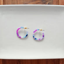 Load image into Gallery viewer, Cam Mini Hoops - Purple Party