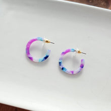 Load image into Gallery viewer, Cam Mini Hoops - Purple Party