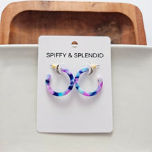 Load image into Gallery viewer, Cam Mini Hoops - Purple Party
