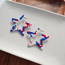Load image into Gallery viewer, Star Hoops - Red, White & Blue