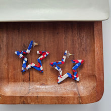 Load image into Gallery viewer, Star Hoops - Red, White & Blue