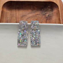 Load image into Gallery viewer, Ida Earrings - Silver Glitter