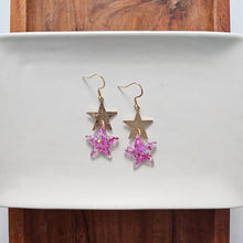 Load image into Gallery viewer, Starry Earrings - Pink Glitter