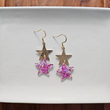 Load image into Gallery viewer, Starry Earrings - Pink Glitter