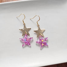Load image into Gallery viewer, Starry Earrings - Pink Glitter
