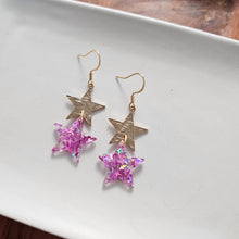 Load image into Gallery viewer, Starry Earrings - Pink Glitter