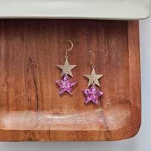 Load image into Gallery viewer, Starry Earrings - Pink Glitter