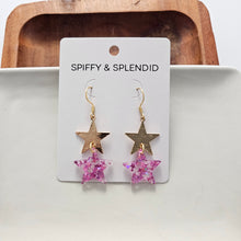 Load image into Gallery viewer, Starry Earrings - Pink Glitter