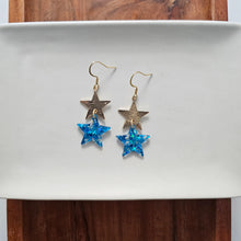 Load image into Gallery viewer, Starry Earrings - Blue Glitter