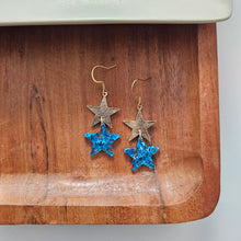 Load image into Gallery viewer, Starry Earrings - Blue Glitter