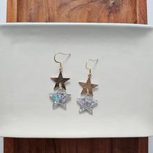 Load image into Gallery viewer, Starry Earrings - Silver Glitter