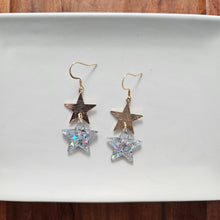 Load image into Gallery viewer, Starry Earrings - Silver Glitter