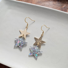 Load image into Gallery viewer, Starry Earrings - Silver Glitter