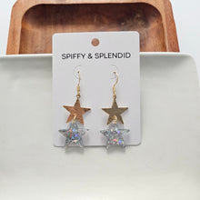 Load image into Gallery viewer, Starry Earrings - Silver Glitter