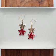 Load image into Gallery viewer, Starry Earrings - Red Glitter