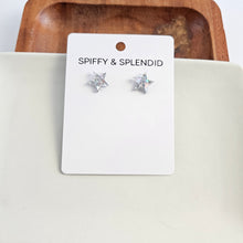 Load image into Gallery viewer, Star Studs - Silver Glitter