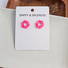 Load image into Gallery viewer, Flower Studs - Hot pink
