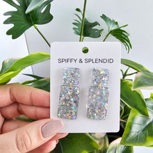Load image into Gallery viewer, Ida Earrings - Silver Glitter
