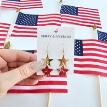 Load image into Gallery viewer, Starry Earrings - Red Glitter