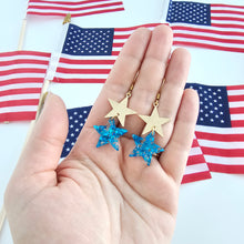 Load image into Gallery viewer, Starry Earrings - Blue Glitter