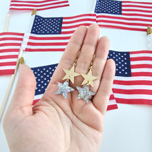 Load image into Gallery viewer, Starry Earrings - Silver Glitter