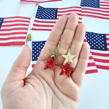 Load image into Gallery viewer, Starry Earrings - Red Glitter