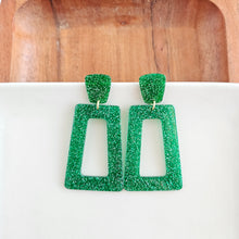 Load image into Gallery viewer, Avery Earrings - Green Glitter