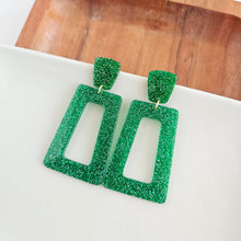 Load image into Gallery viewer, Avery Earrings - Green Glitter