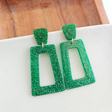 Load image into Gallery viewer, Avery Earrings - Green Glitter