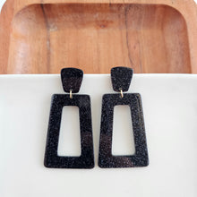 Load image into Gallery viewer, Avery Earrings - Black Glitter