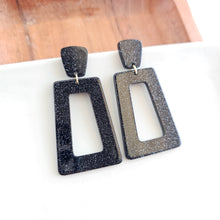 Load image into Gallery viewer, Avery Earrings - Black Glitter