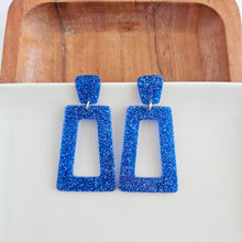 Load image into Gallery viewer, Avery Earrings - Blue Glitter