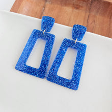 Load image into Gallery viewer, Avery Earrings - Blue Glitter