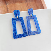 Load image into Gallery viewer, Avery Earrings - Blue Glitter