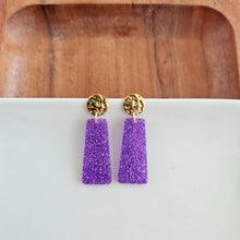 Load image into Gallery viewer, Mia Mini Earrings - Purple Glitter