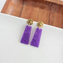 Load image into Gallery viewer, Mia Mini Earrings - Purple Glitter