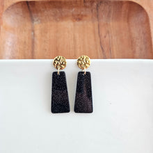 Load image into Gallery viewer, Mia Mini Earrings - Black Glitter