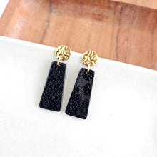 Load image into Gallery viewer, Mia Mini Earrings - Black Glitter