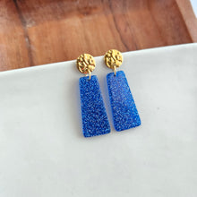 Load image into Gallery viewer, Mia Mini Earrings - Blue Glitter